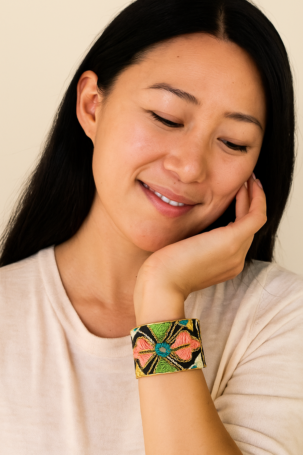 Arden Custom Embroidered Cuff Bracelet – Design Your Own Indian Inspired Jewelry