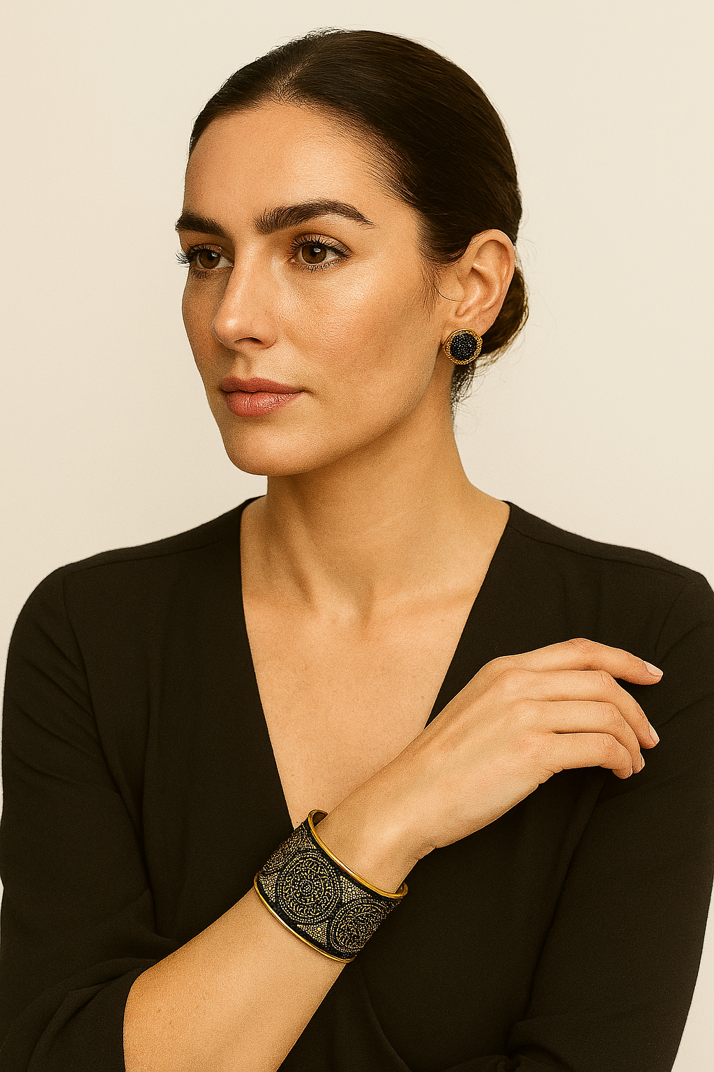 Layla - Blue Custom Stamped Cuff Bracelet