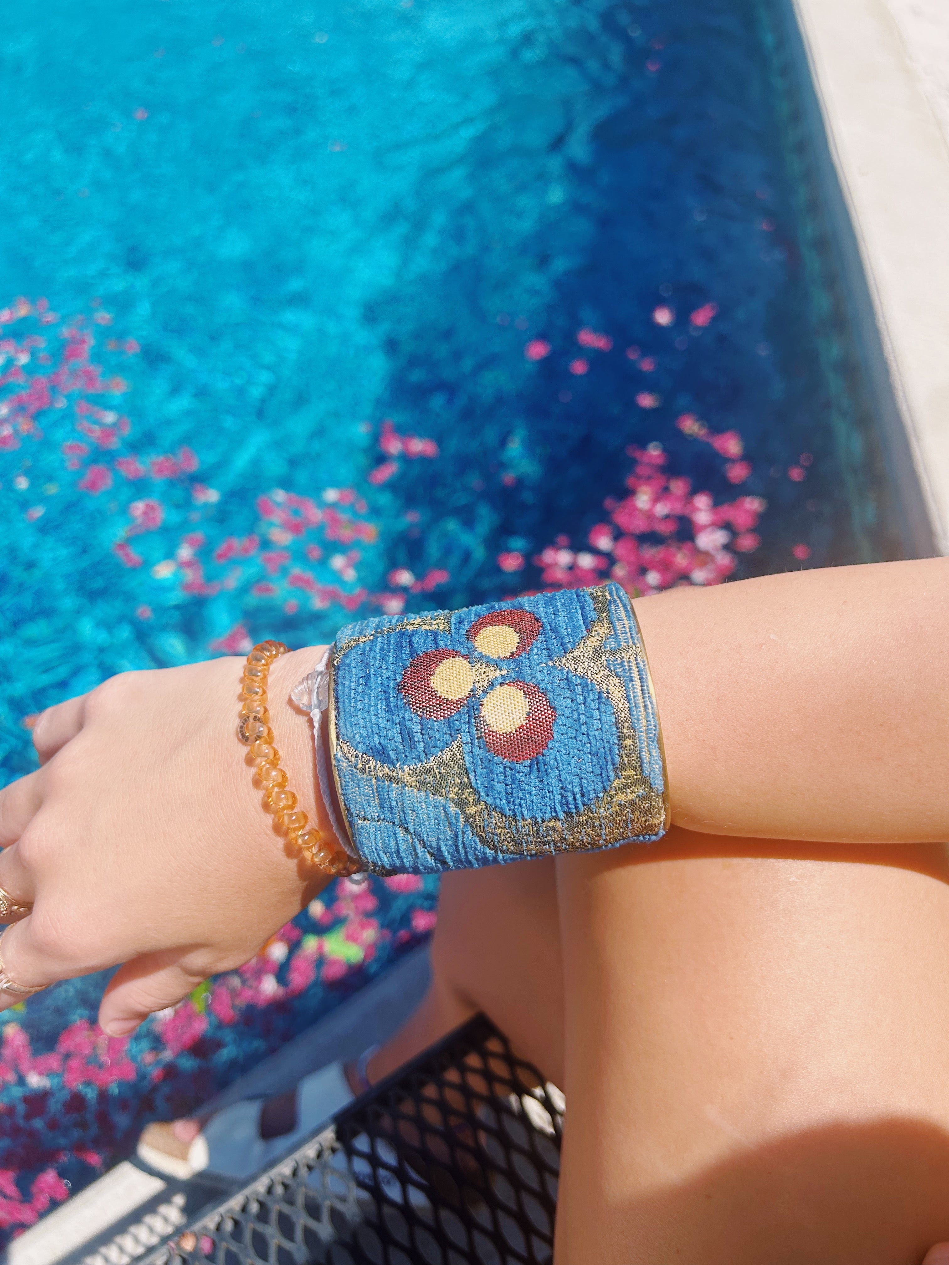 Frost - Blue Brass Cuff Bracelet