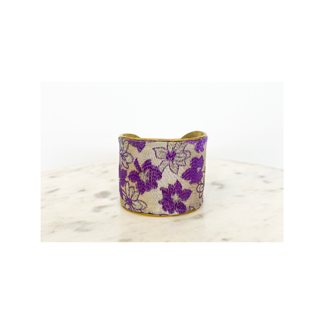 Love Purple Live Gold - Cuff Bracelet