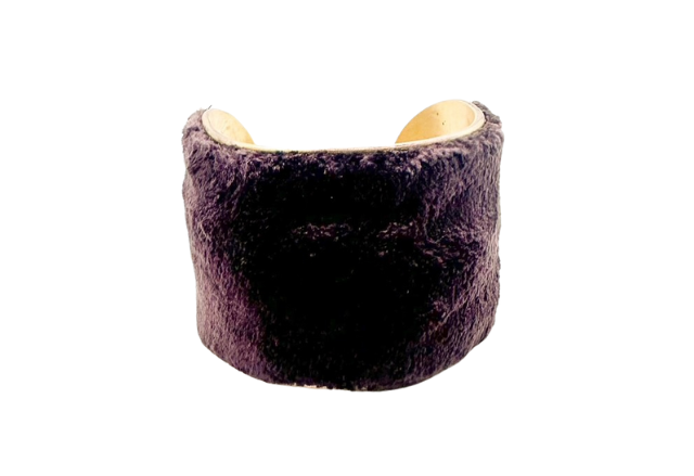 Pansy Purple Two-Toned Velvet Cuff Bracelet