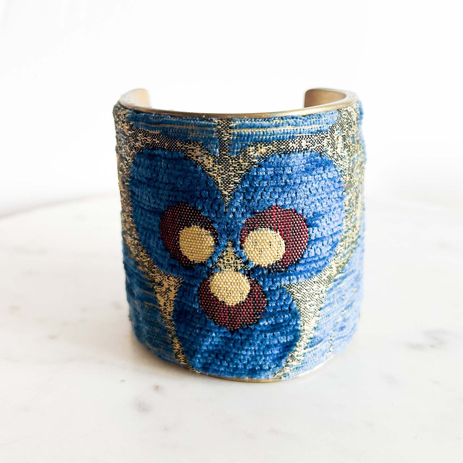 Frost - Blue Brass Cuff Bracelet