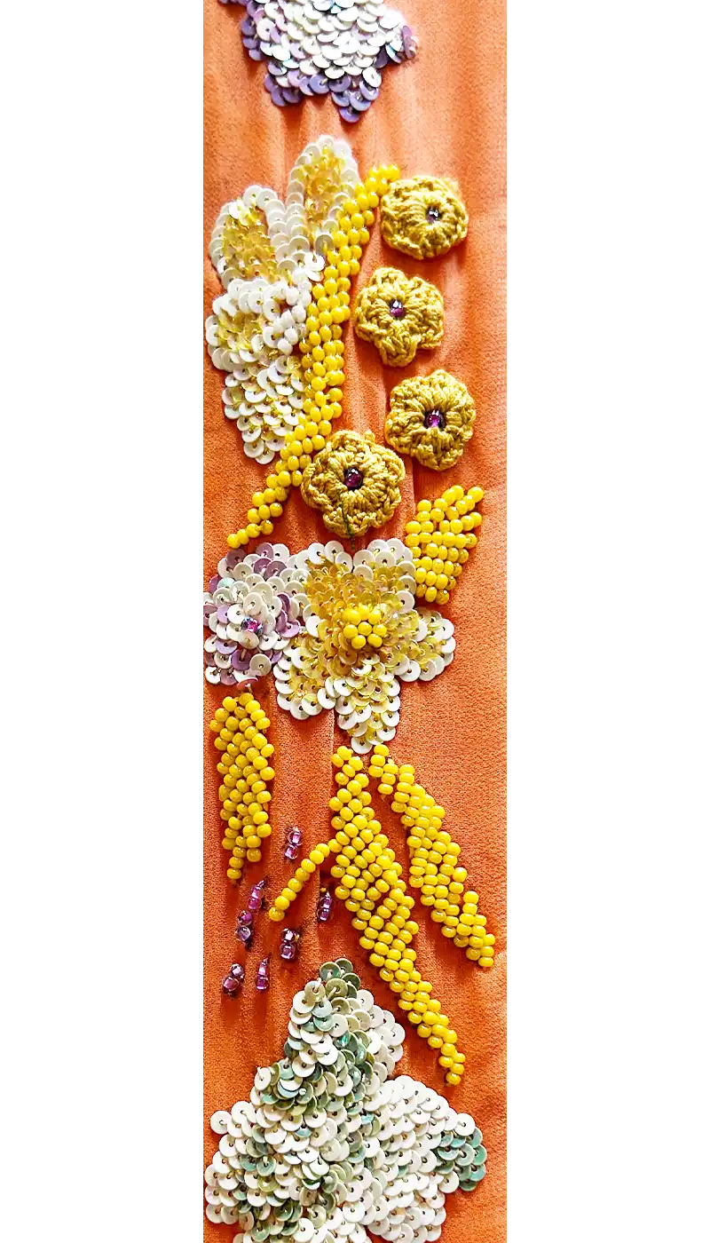 Georgia - Orange Custom Stamped Brass Bracelet Cuff