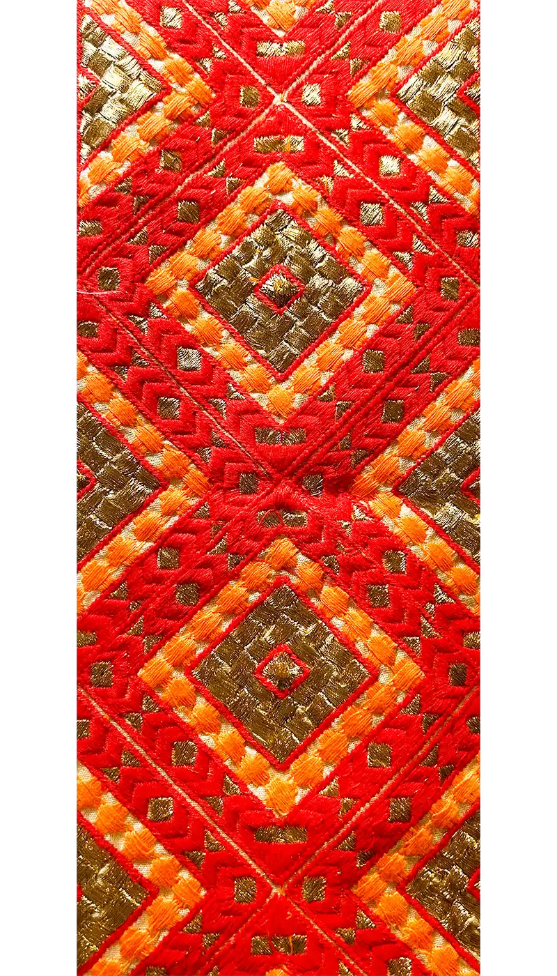 Imaan - Vintage Orange Custom Stamped Brass Bracelet Cuff