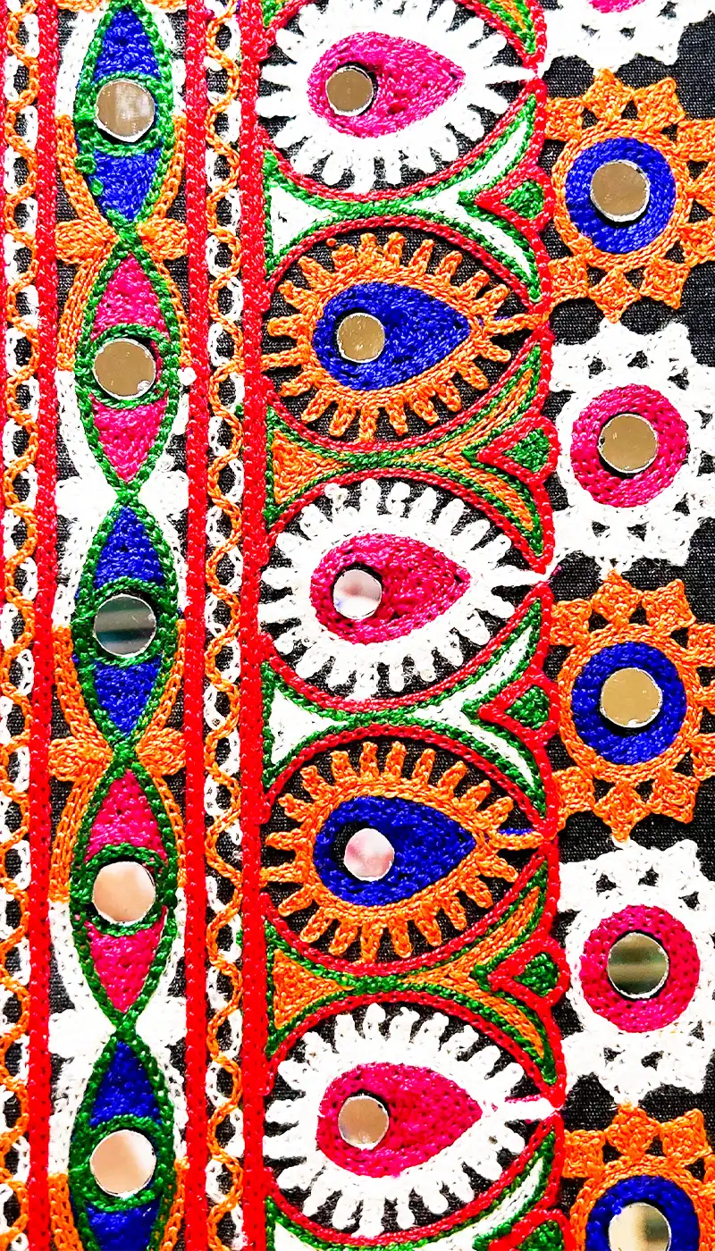 Iris - Vintage Multi-Colored Custom Stamped Brass Cuff Bracelet