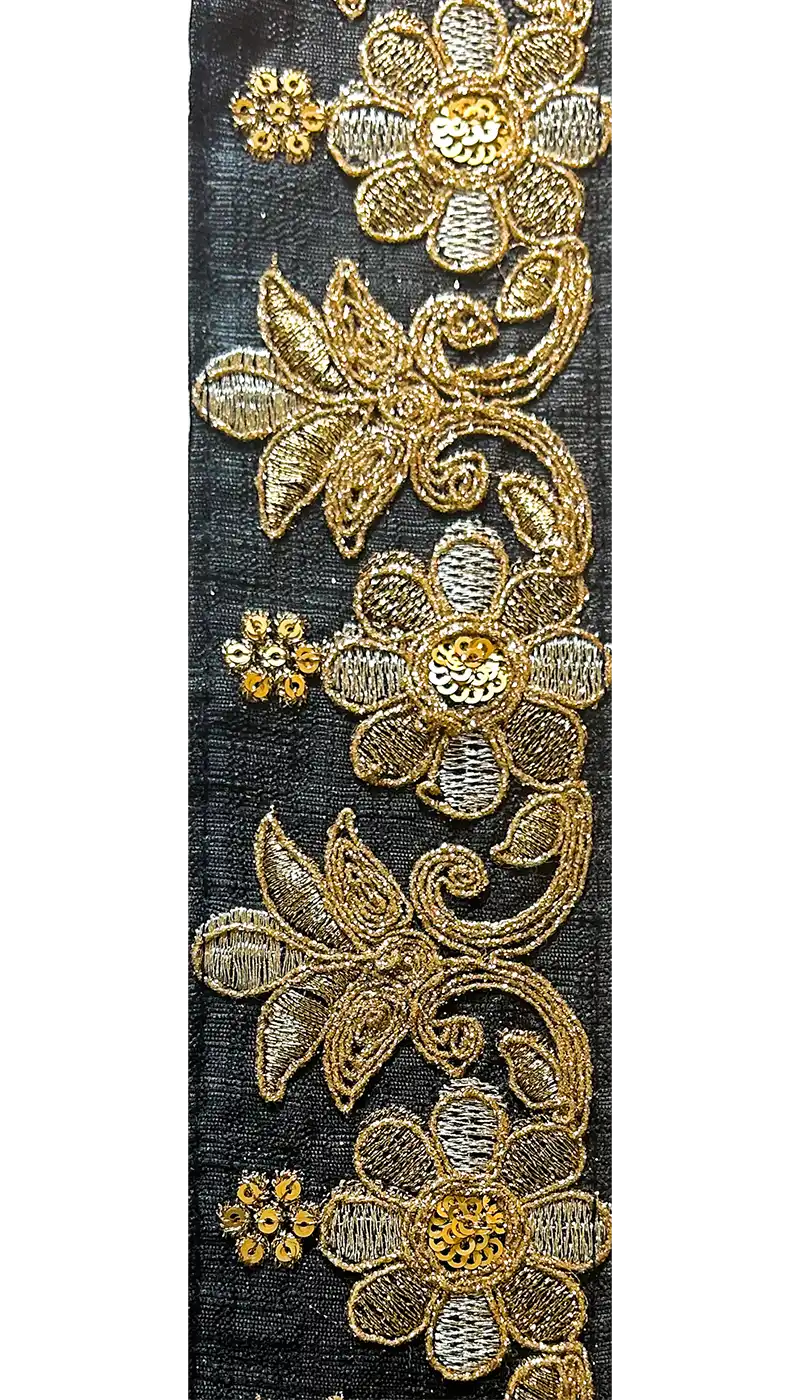 Kiera - Black & Gold Custom Stamped Cuff Bracelet