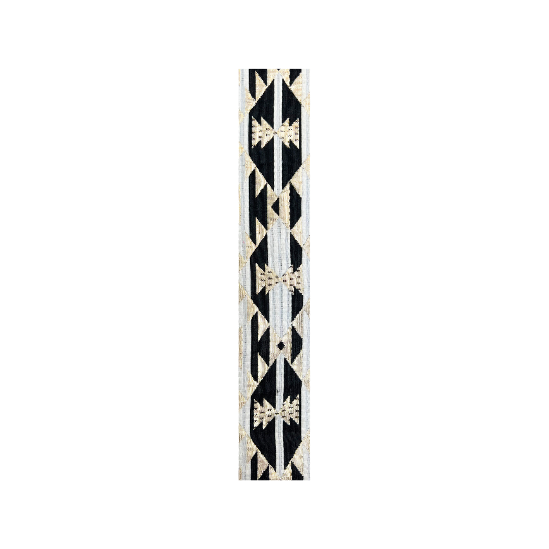 Customizable black and gold metallic geometric vintage cuff bracelet featuring bold geometric patterns with a striking contrast of black and metallic gold, perfect for a timeless and elegant look.