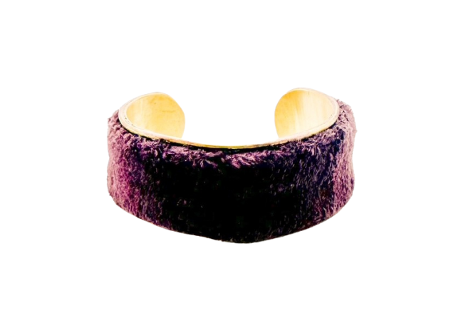 Pansy Purple Two-Toned Velvet Cuff Bracelet