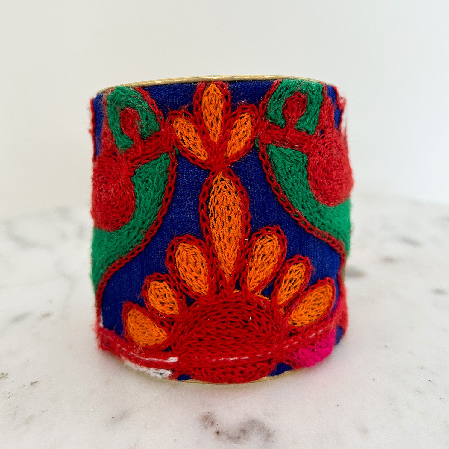 Frida - Vintage Multi-Colored Brass Cuff Bracelet