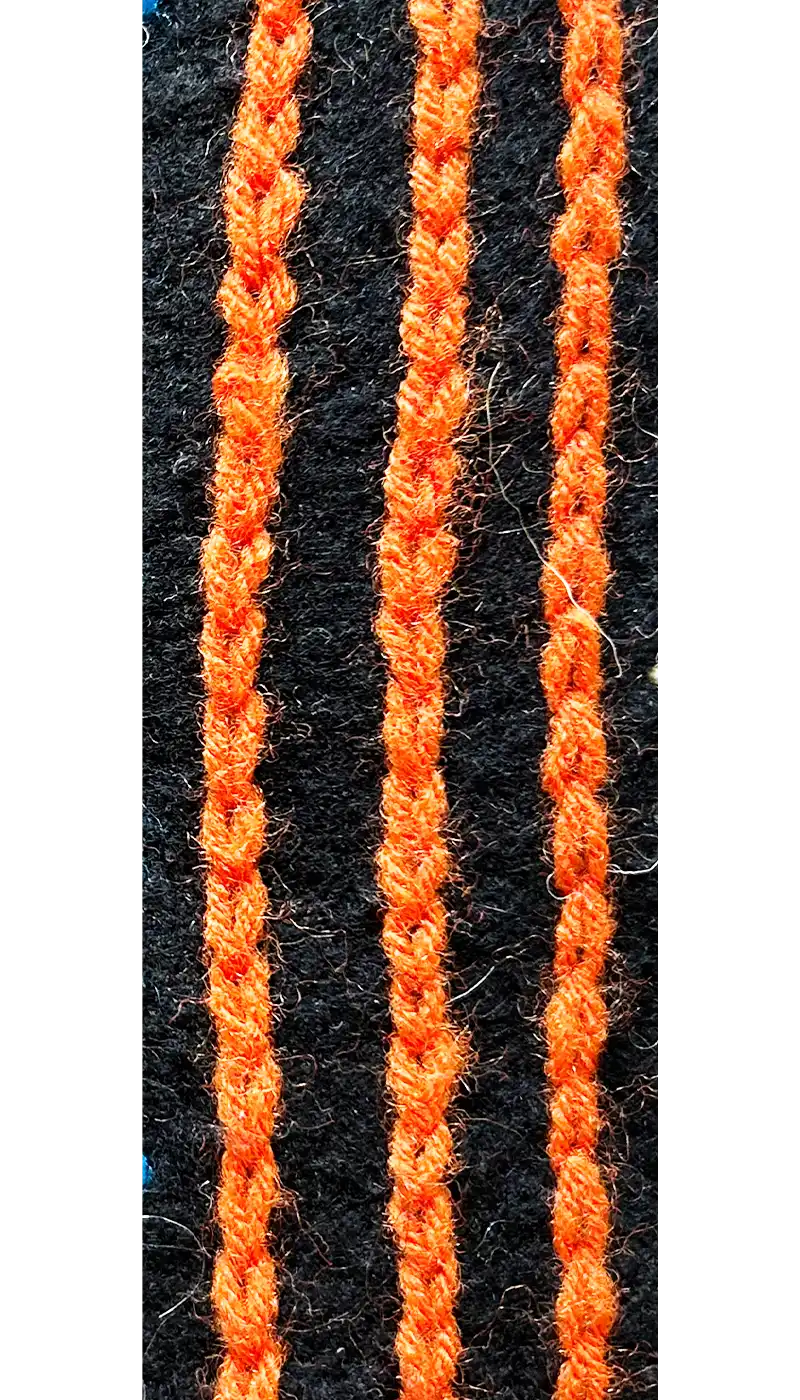 Tyler - Orange & Black Custom Stamped Brass Cuff Bracelet