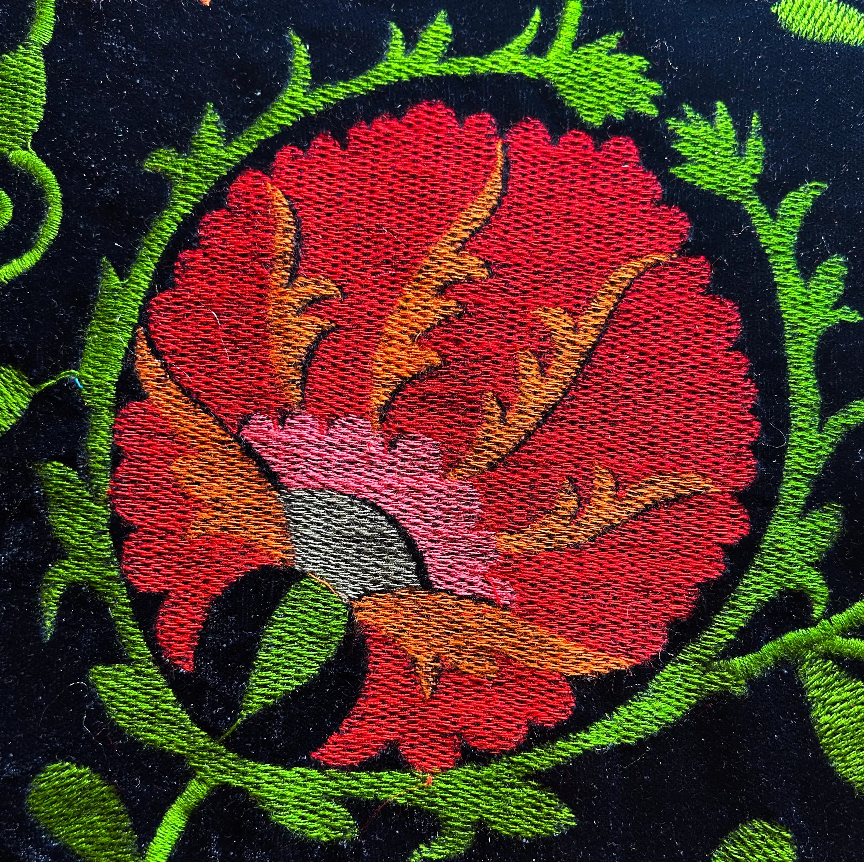 Handmade brass cuff bracelet featuring the Frances floral fabric option, customizable with three additional fabric choices. Available in 1-inch, 2-inch, and 3-inch sizes.