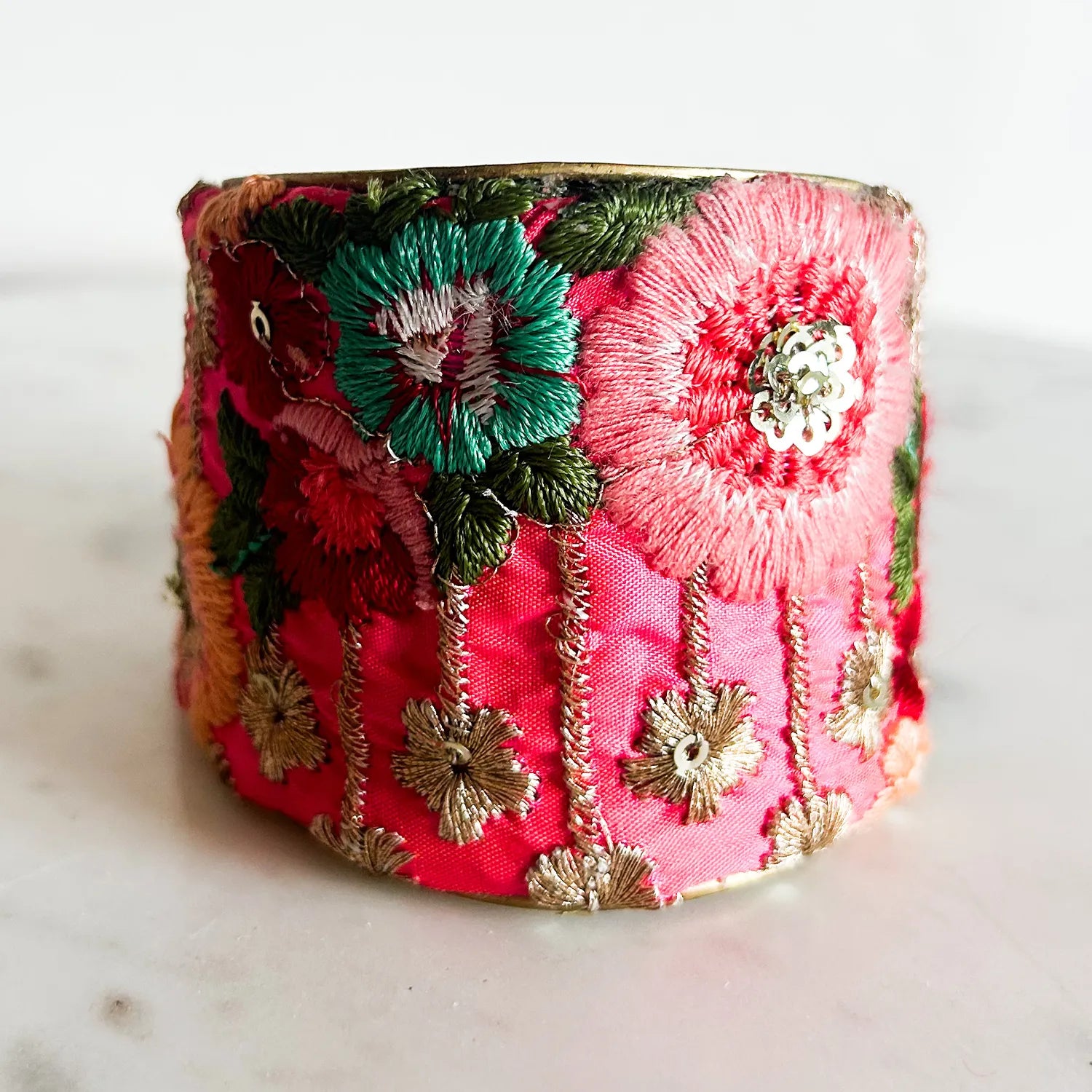 Arabella - Hot Pink Multicolored Cuff Bracelet