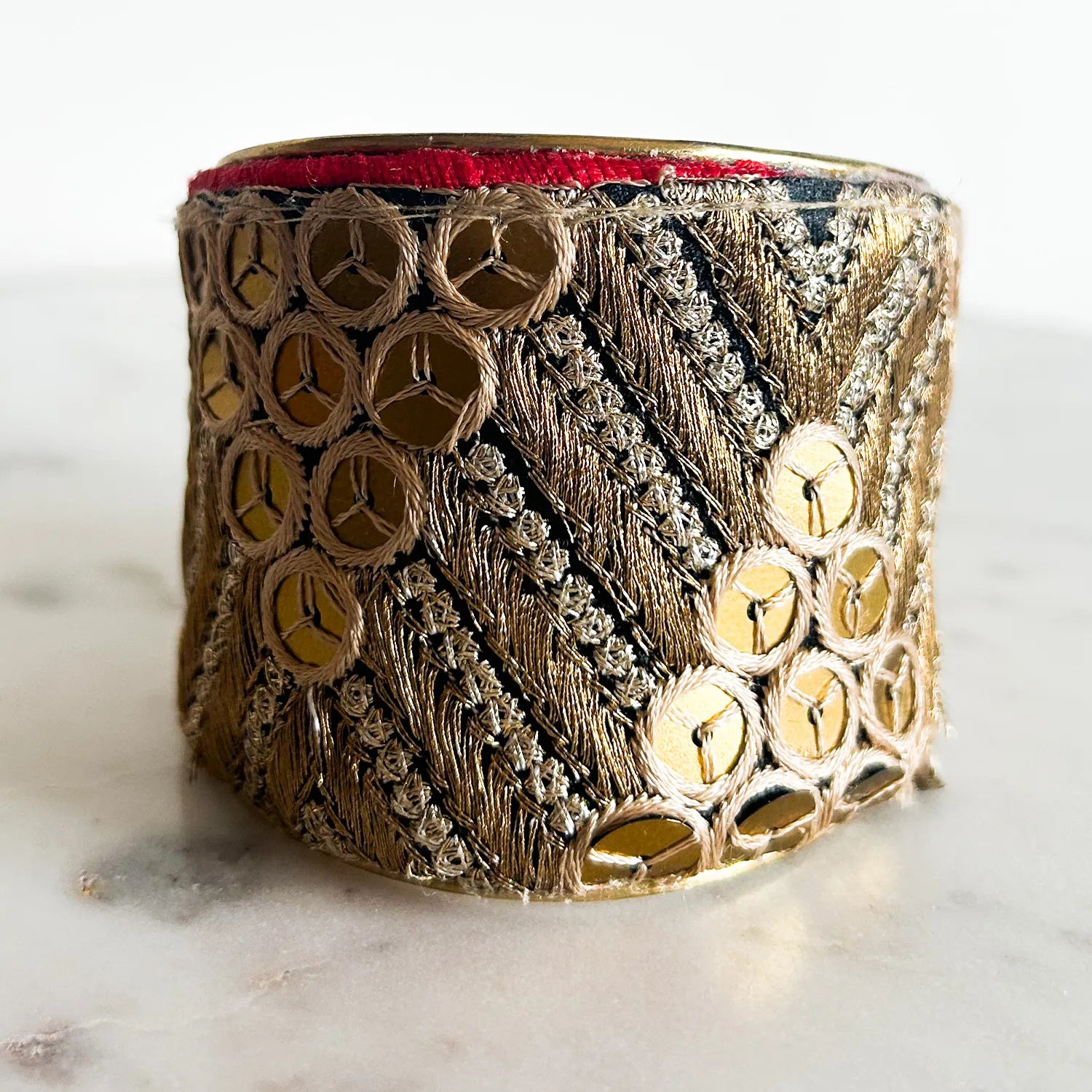 Athena - Lavish Gold Chevron Cuff Bracelet