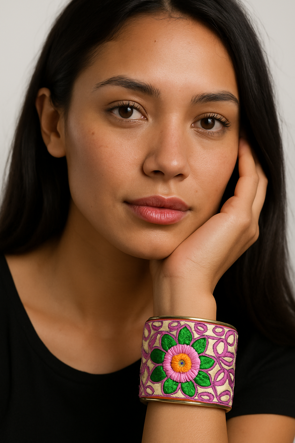 Calista - Brass Cuff Bracelet