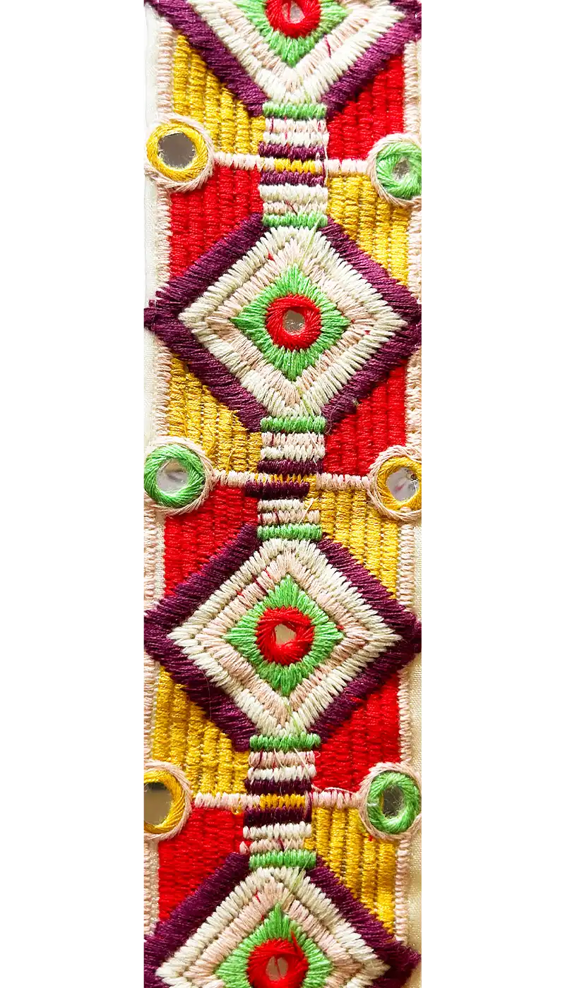 Gemma - Vintage Multi-Colored Custom Stamped Brass Bracelet Cuff