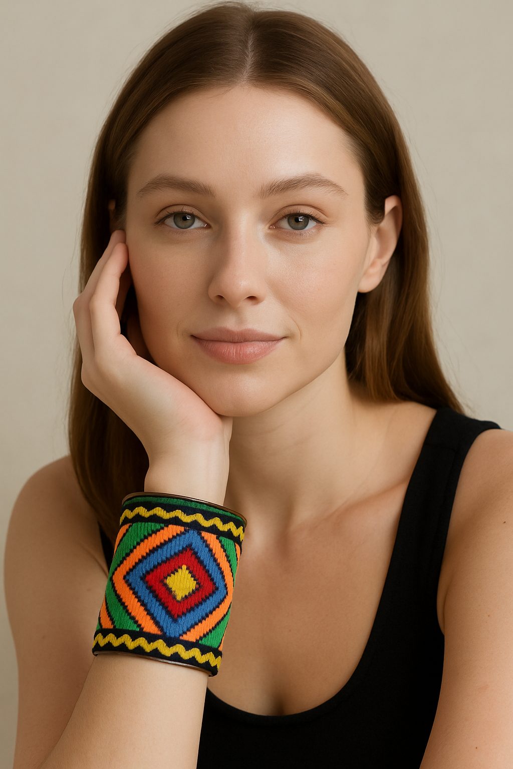 Katya - Custom Stamped Brass Cuff Bracelet