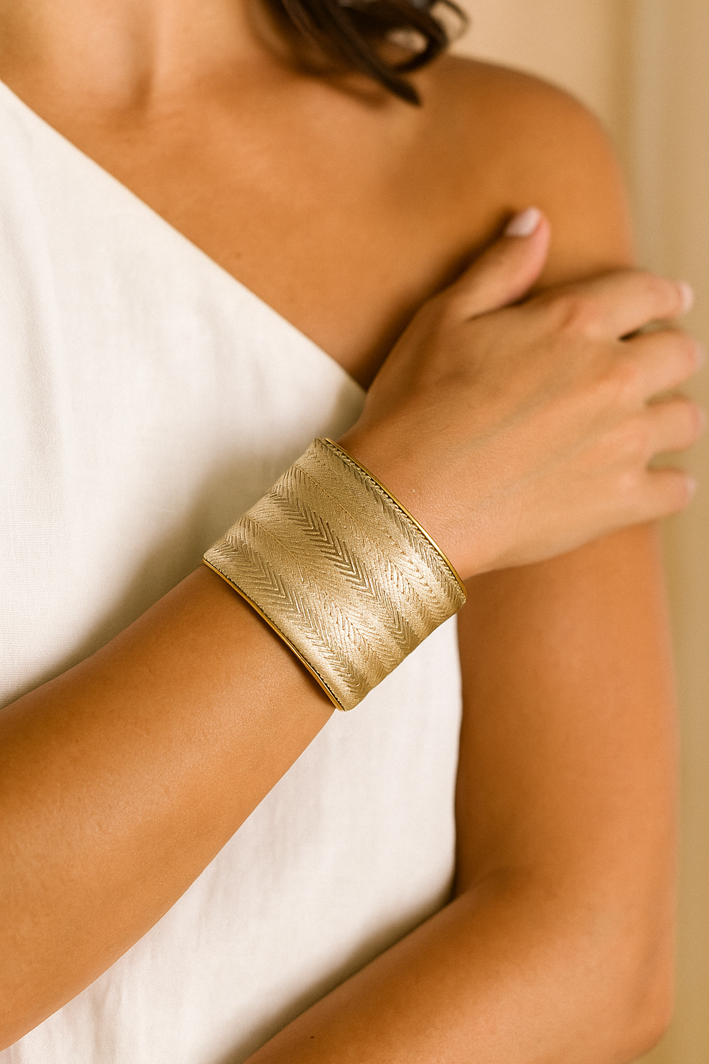 Glad Gold-Tone Chevron Cuff Bracelet