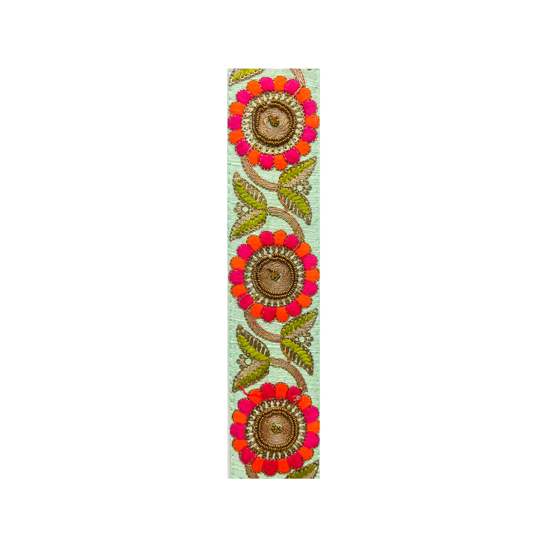 Poppy Fields - Custom Stamped Floral Brass Cuff Bracelets