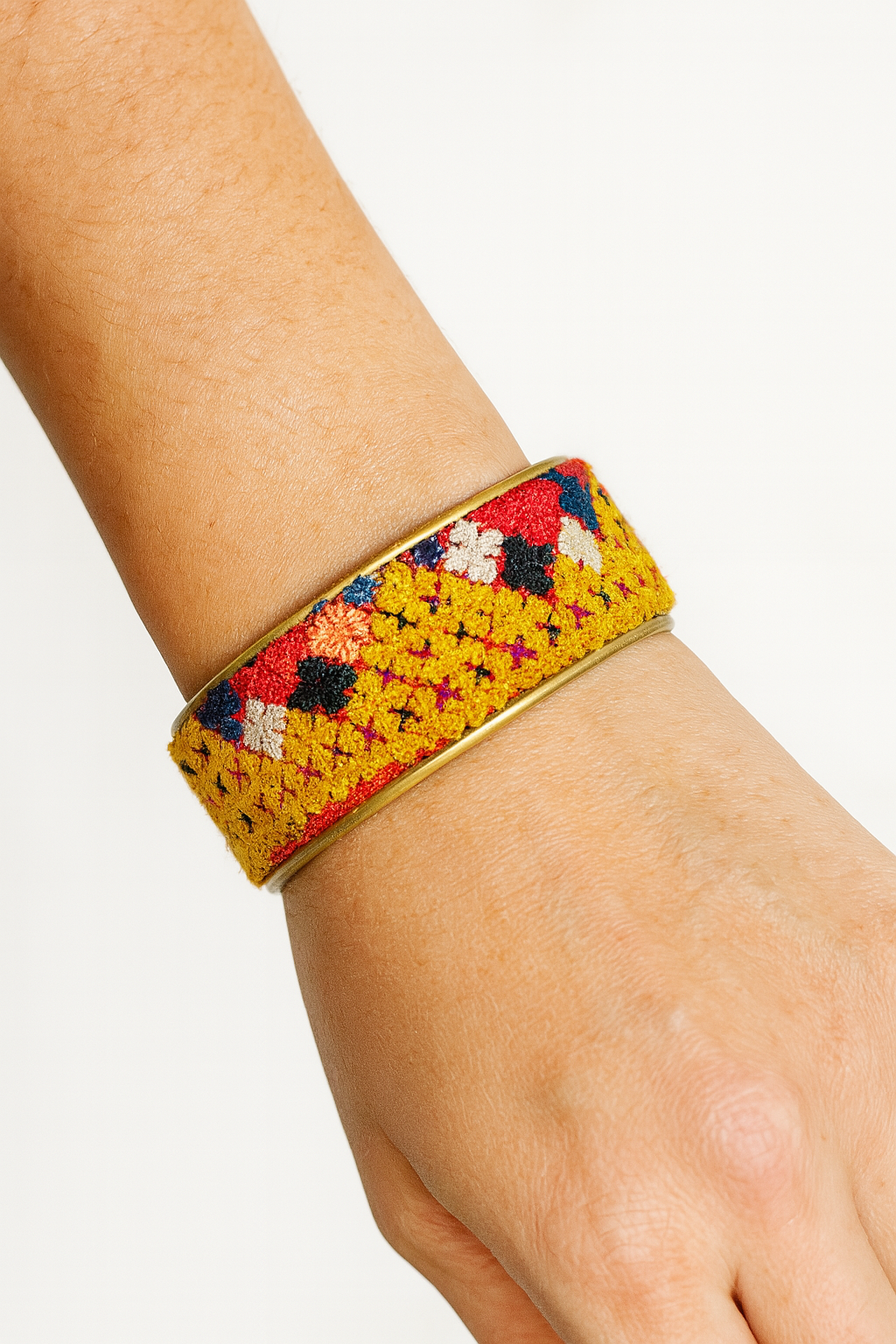 Jennifer - Geometric Custom Stamped Brass Cuff Bracelet