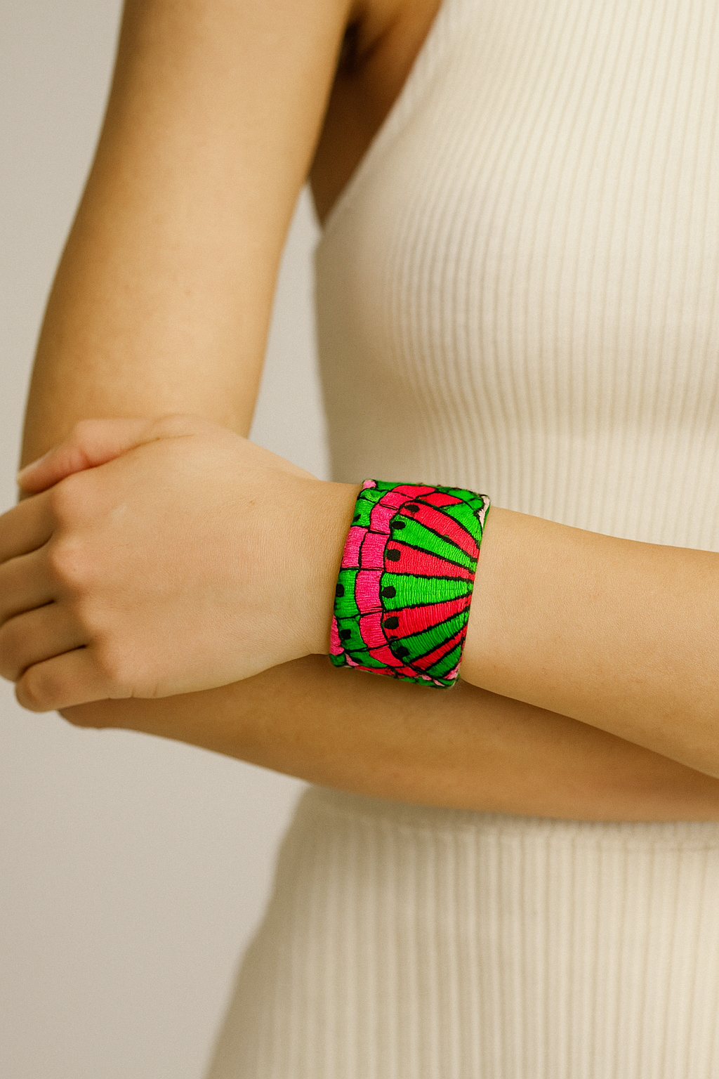 Florence - Vintage Multi-Colored Brass Cuff Bracelet